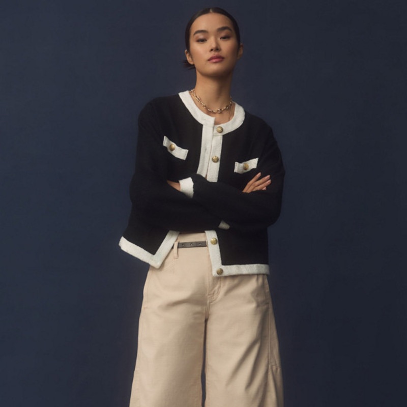 Cropped Bow-Leg Pants