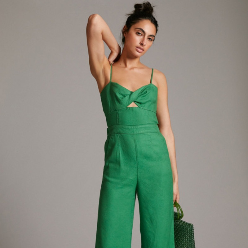 Cutout Linen Jumpsuit