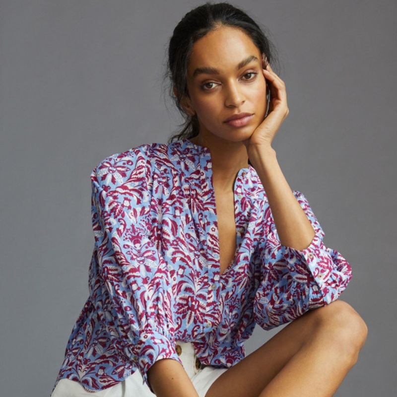 Puff-Sleeved Buttondown