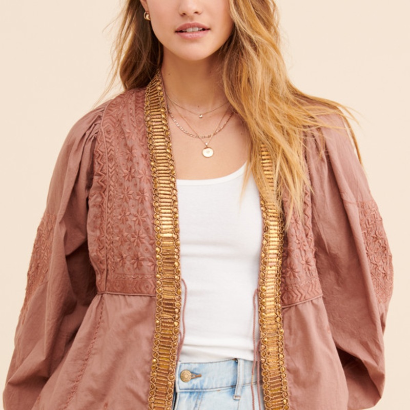 Jasmine Embroidered Short Duster