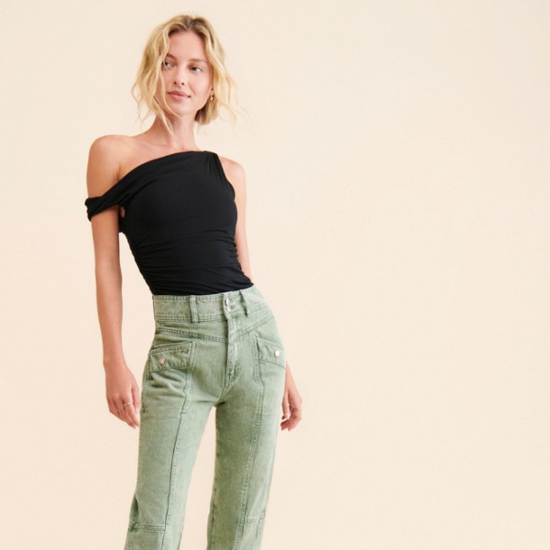 Sofia Yoke Straight Jeans