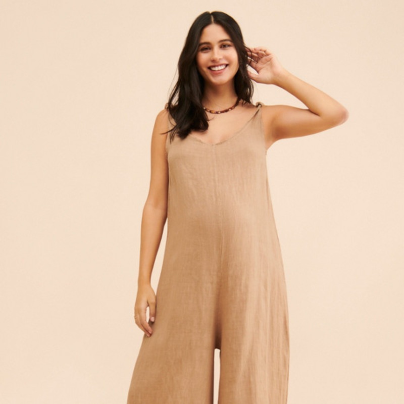 Maternity Linen Jumpsuit