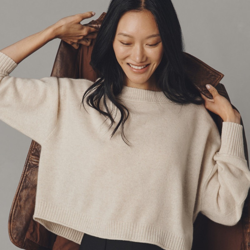 The Goldie Cashmere Long-Sleeve Crew-Neck Sweater