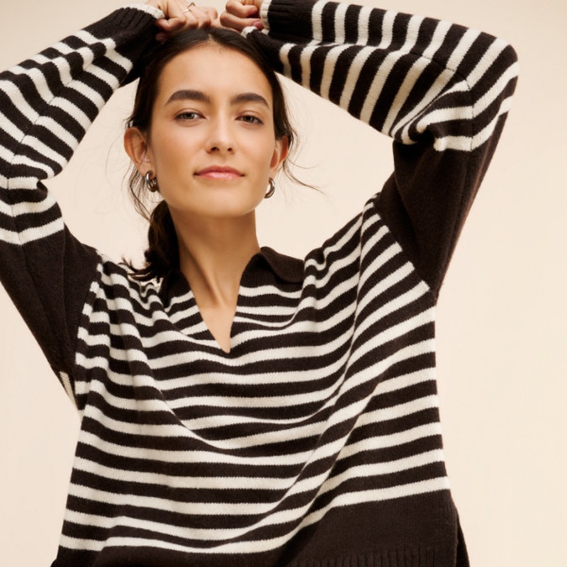 Cashmere Polo Pullover Sweater