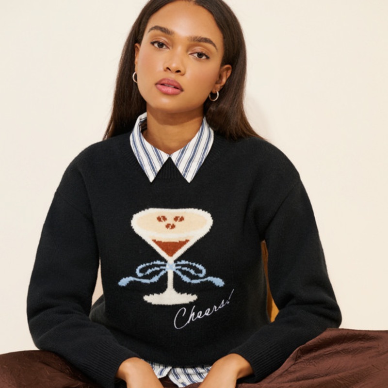 Cocktail Motif Sweater