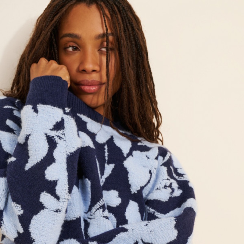 Fuzzy Flower Sweater