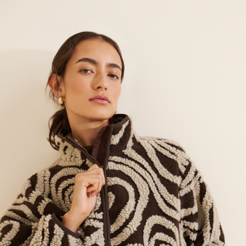 Swirls Jacquard Zip Jacket