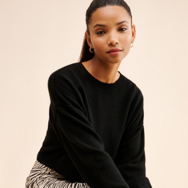 The Alani Cropped Cashmere Crew-Neck Sweater