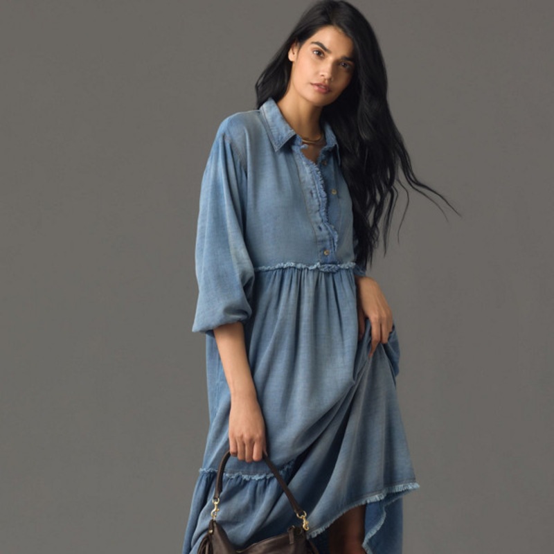 The Bettina Tiered Shirt Dress: Denim Edition