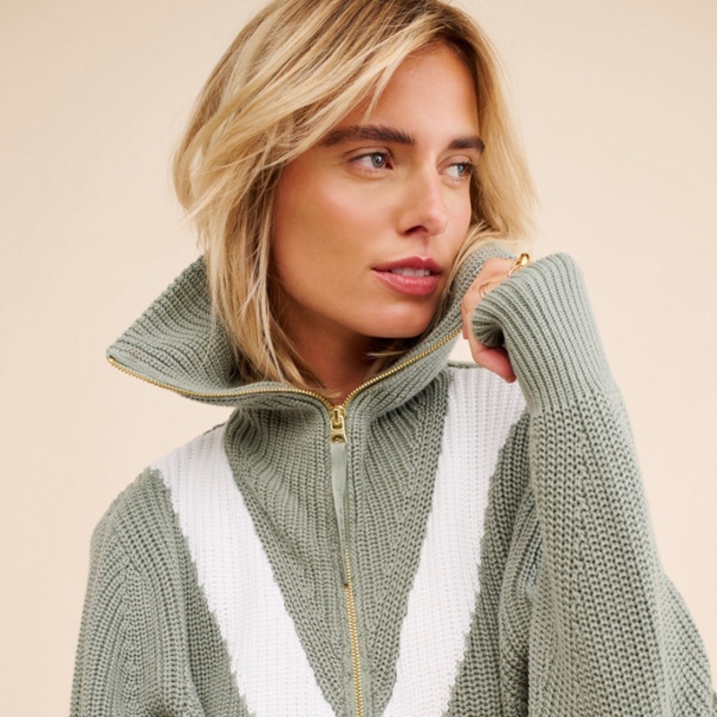 Ada Zip Through Knit Sweater