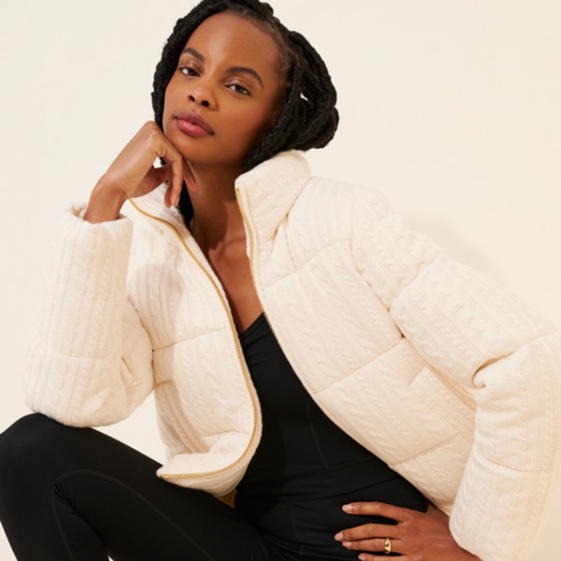 Brigitte Cable Knit Puffer Jacket