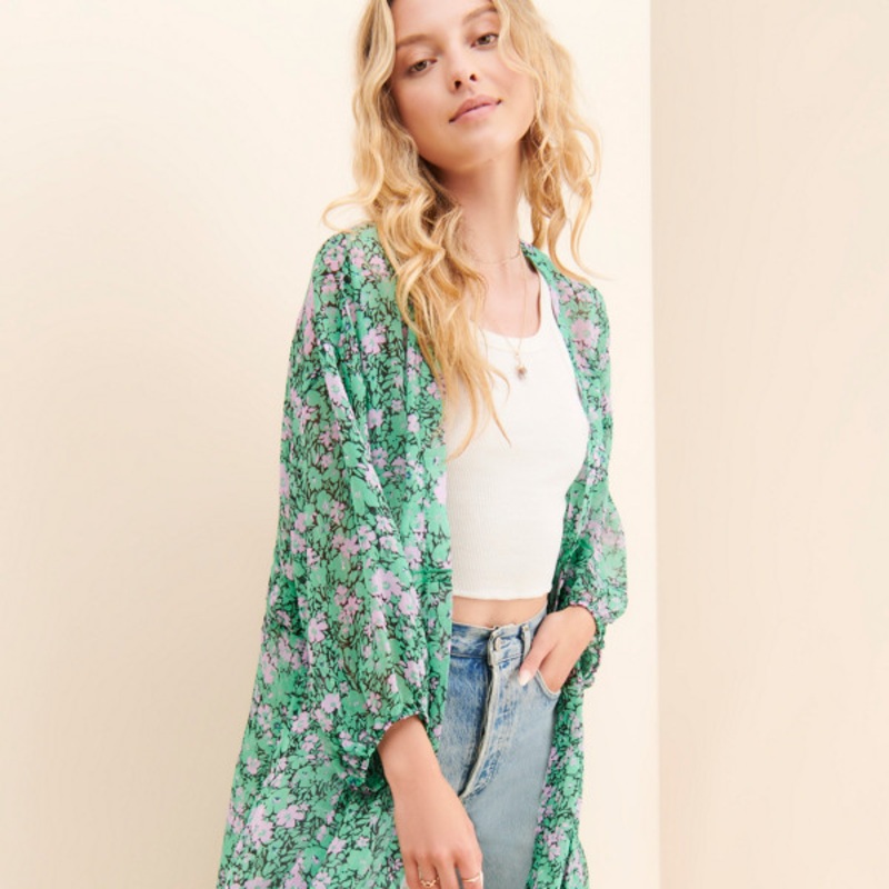 Floral Ruffled Duster