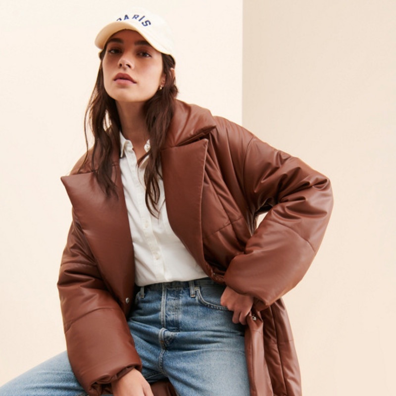 Vegan Leather Blanket Coat