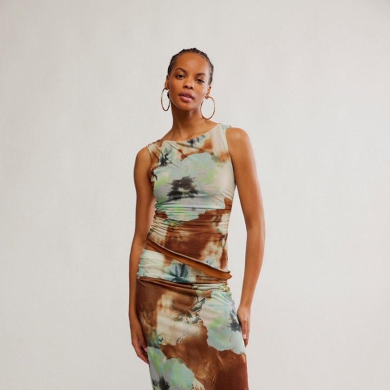 Sunset Mesh Midi Skirt