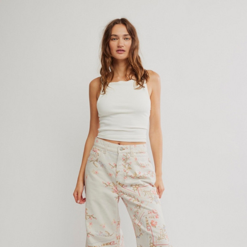 Eden Printed Wide-Leg Jeans