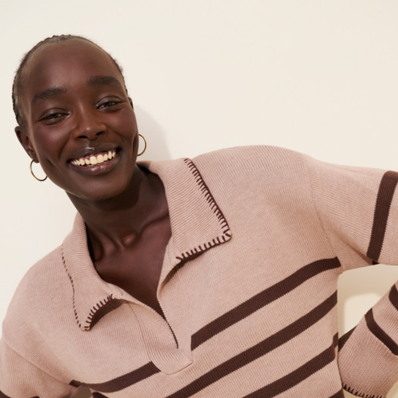 Striped Whipstitch Sweater