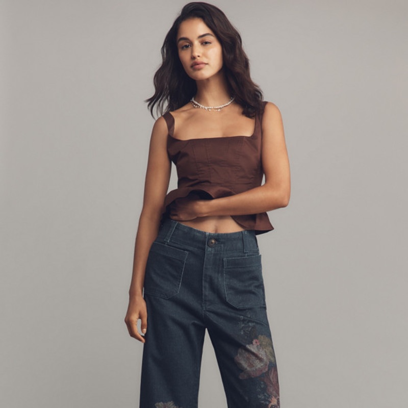 The Colette Denim Crop Wide-Leg Jeans