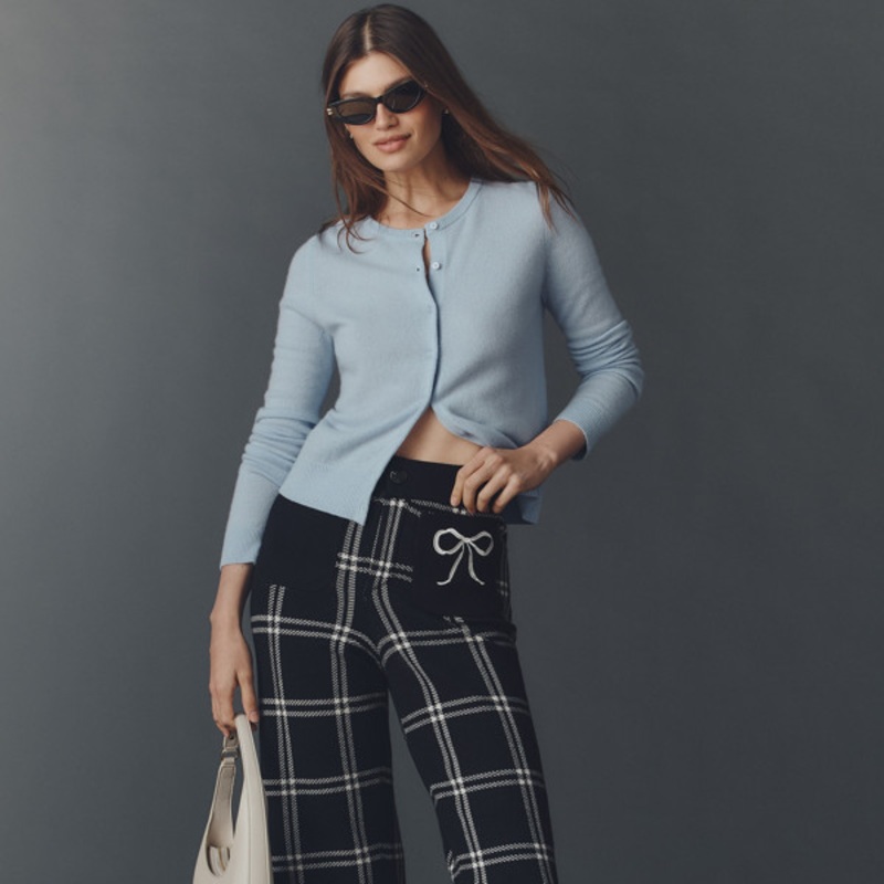 The Colette Sweater Crop High-Rise Wide-Leg Pants