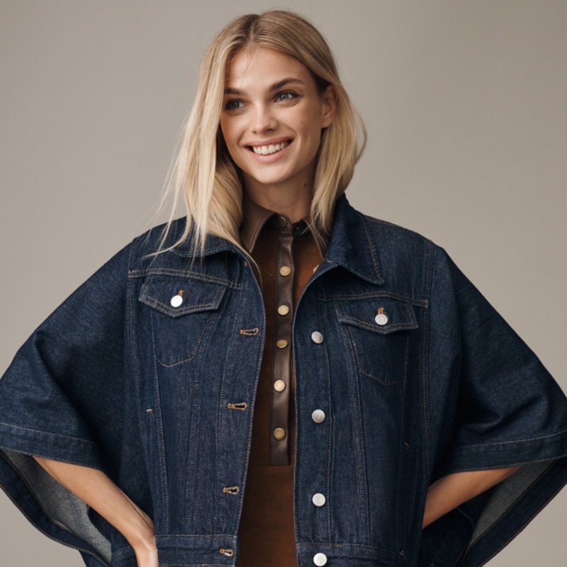The Weston Cape Denim Boyfriend Jacket