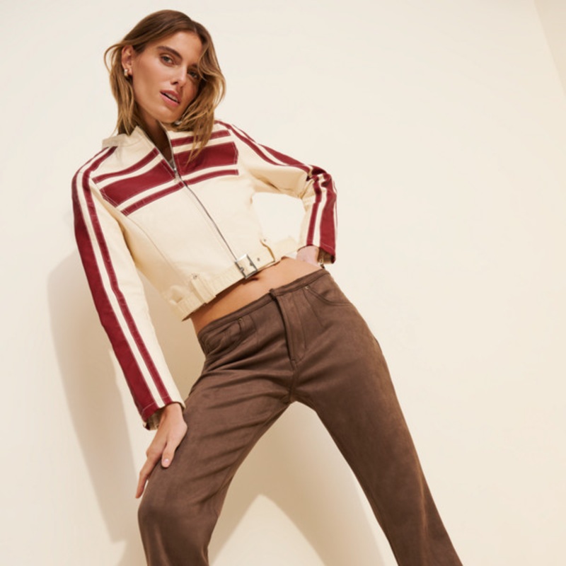 Charismatic Faux-Suede Low-Rise Flare Pants