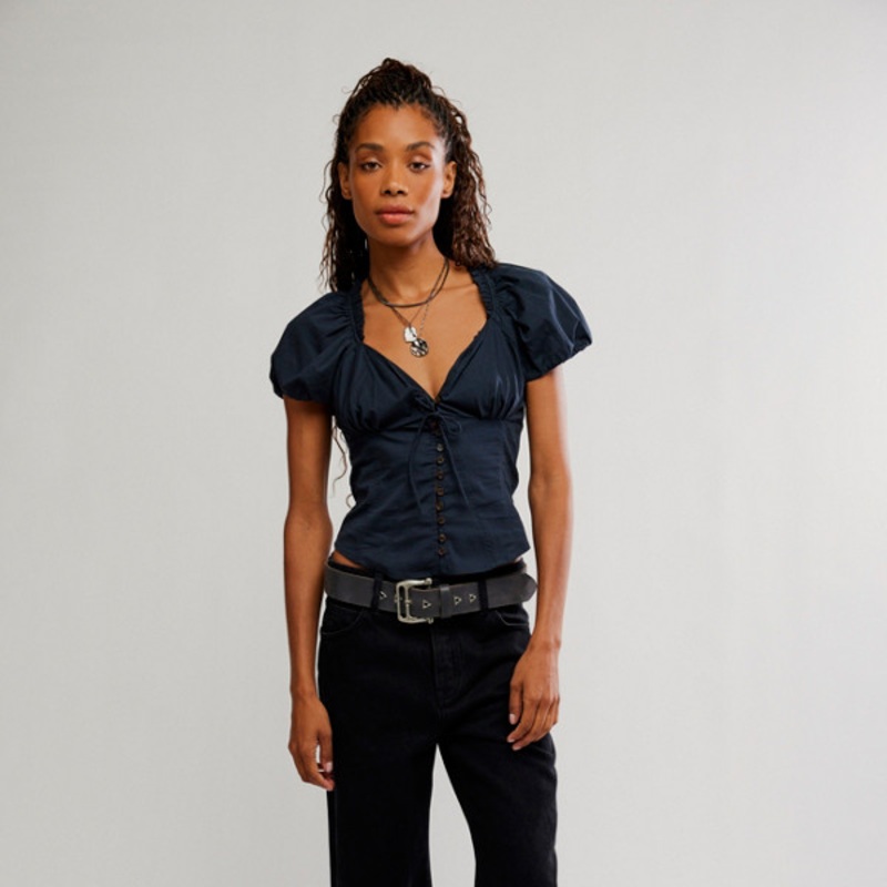 Short Puff Sleeve Blouse