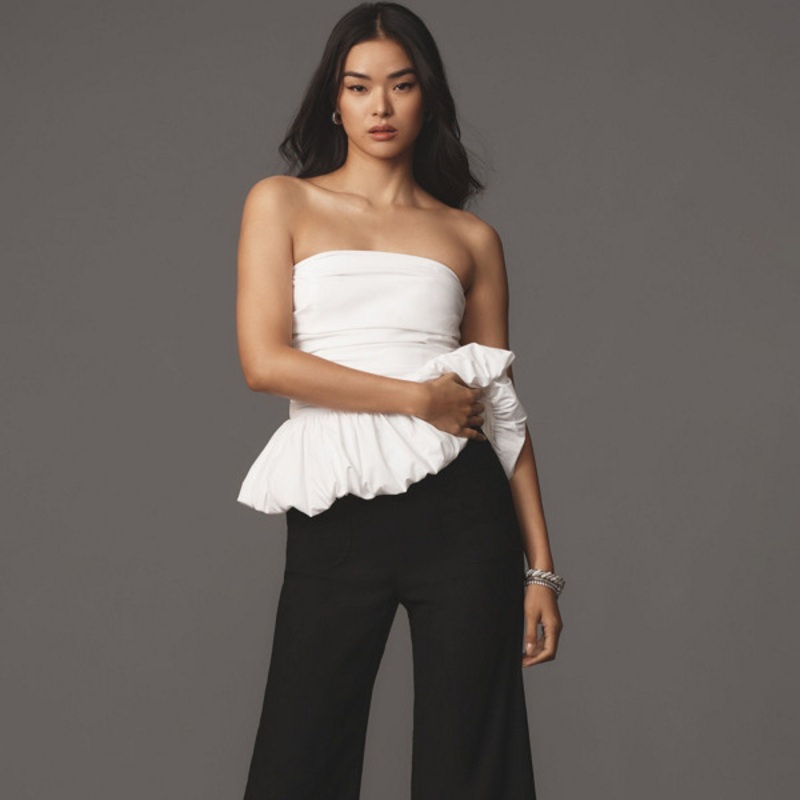 The Colette Cropped Wide-Leg Pants: Ruffled Edition
