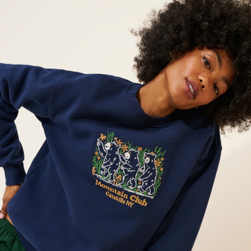 Catskills Bear Buds Embroidered Crewneck Sweatshirt