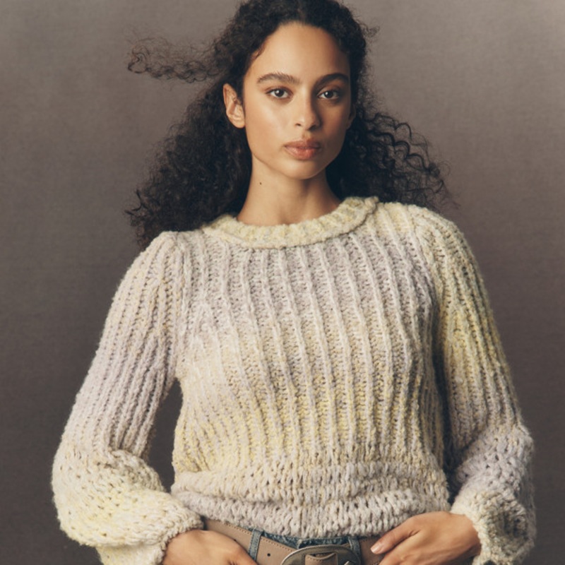 Chunky Ombr Pullover Sweater