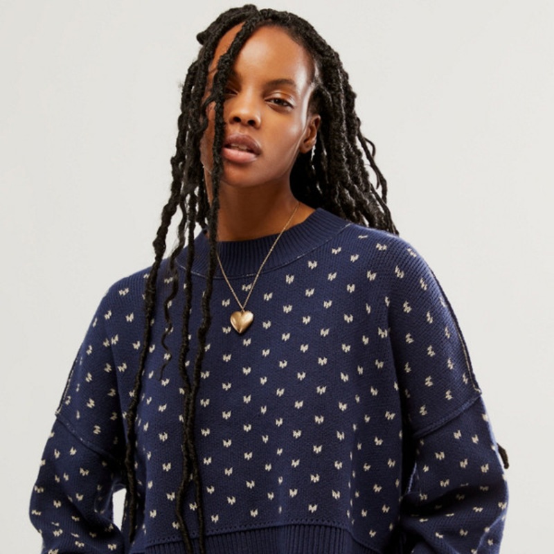 Easy Street Patterned Crop Sweater