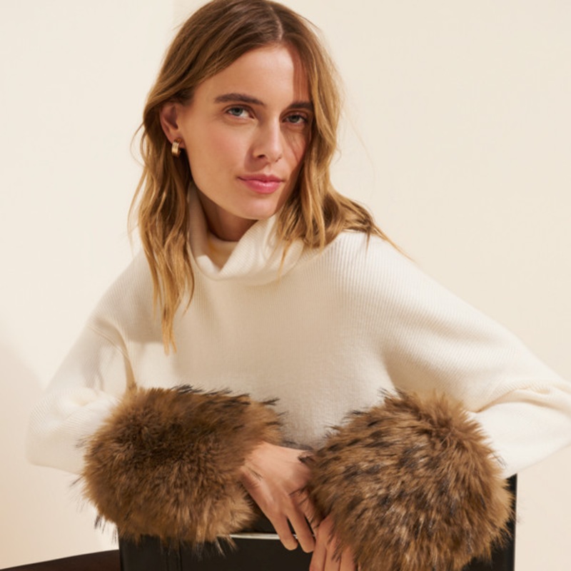 Hadley Faux-Fur Cuff Sweater