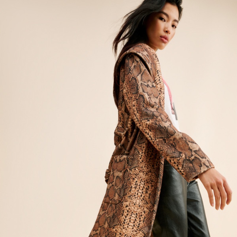 Snakeskin Longline Coat