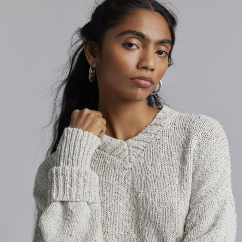 Van Oversized V-Neck Dad Sweater