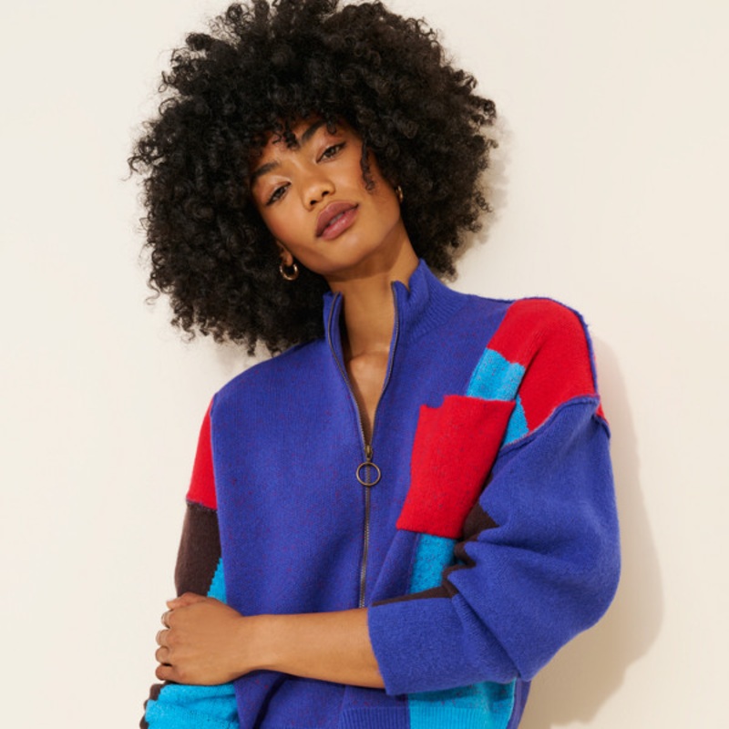 Colorblock Cardigan Sweater