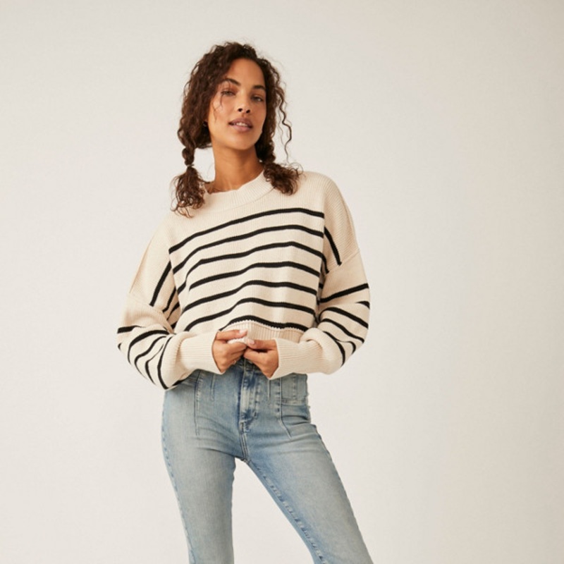 Easy Street Stripe Crop Pullover