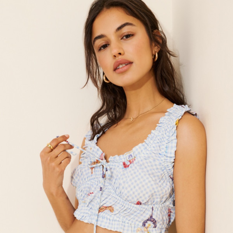 Ruched Scoop-Neck Tank