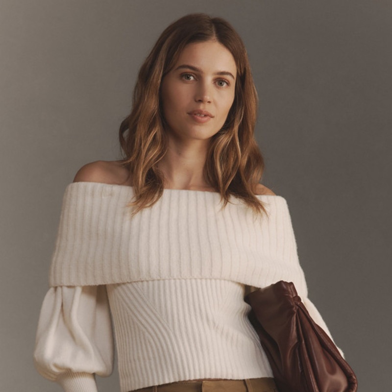 The Tessa Off-The-Shoulder Puff-Sleeve Sweater