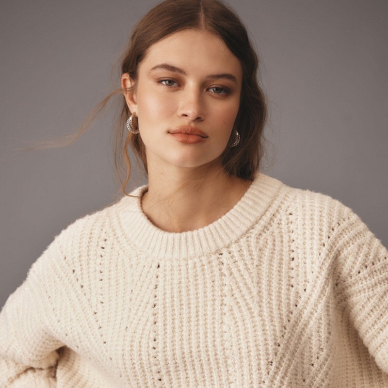 Tulle-Sleeve Sweater