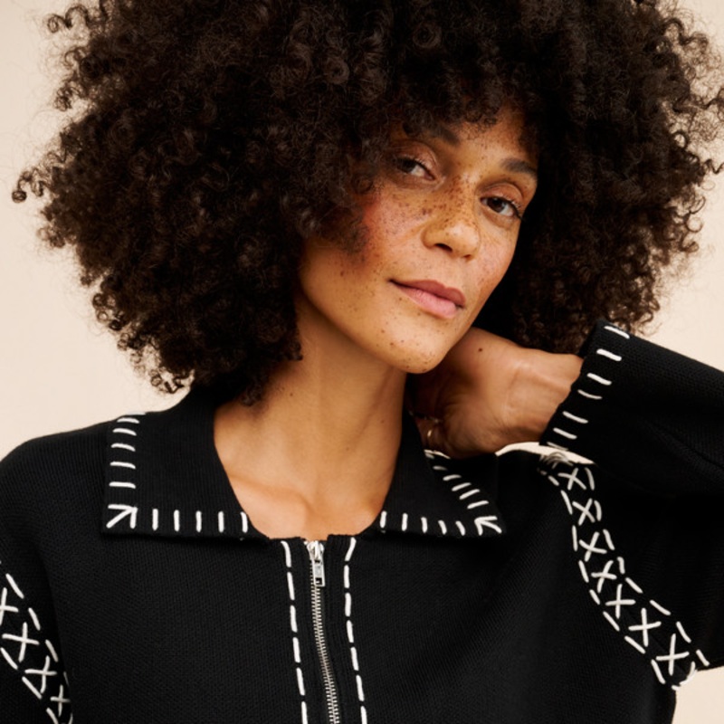 Whipstitch Cardigan Sweater