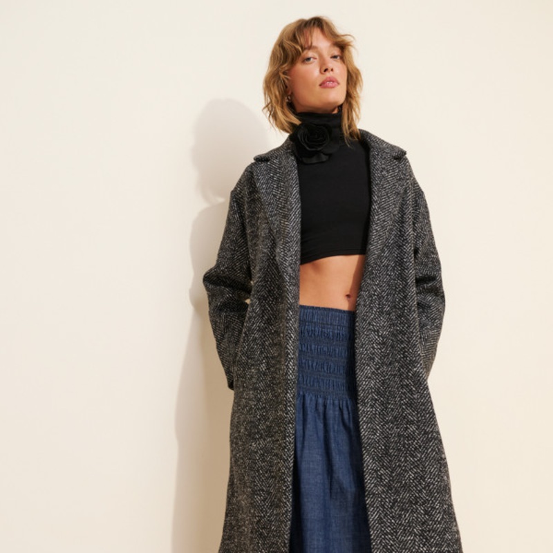 Rhodes Herringbone Patterned Coat