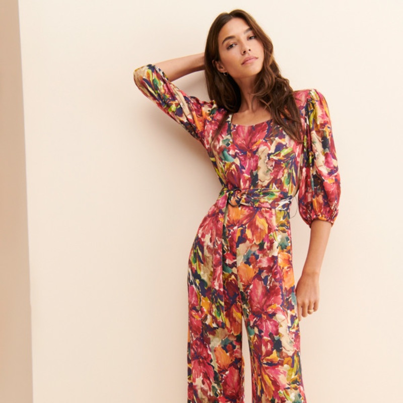 Floral Puff Sleeve Jumpsuit