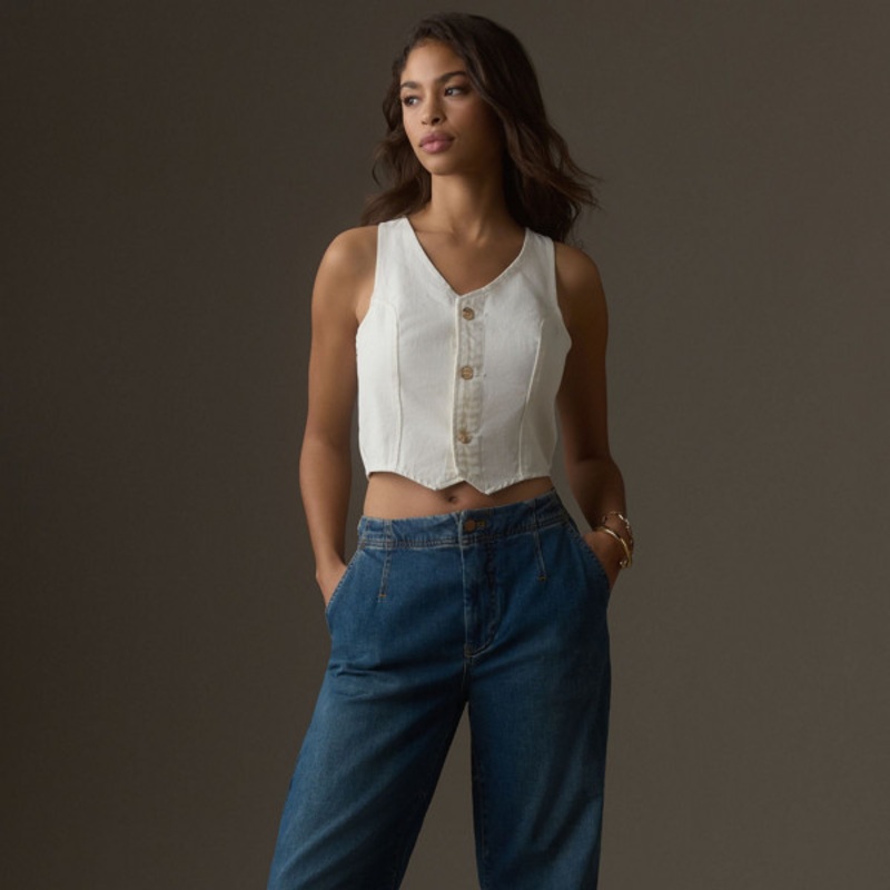 The Leni Mid-Rise Tapered Barrel Jeans