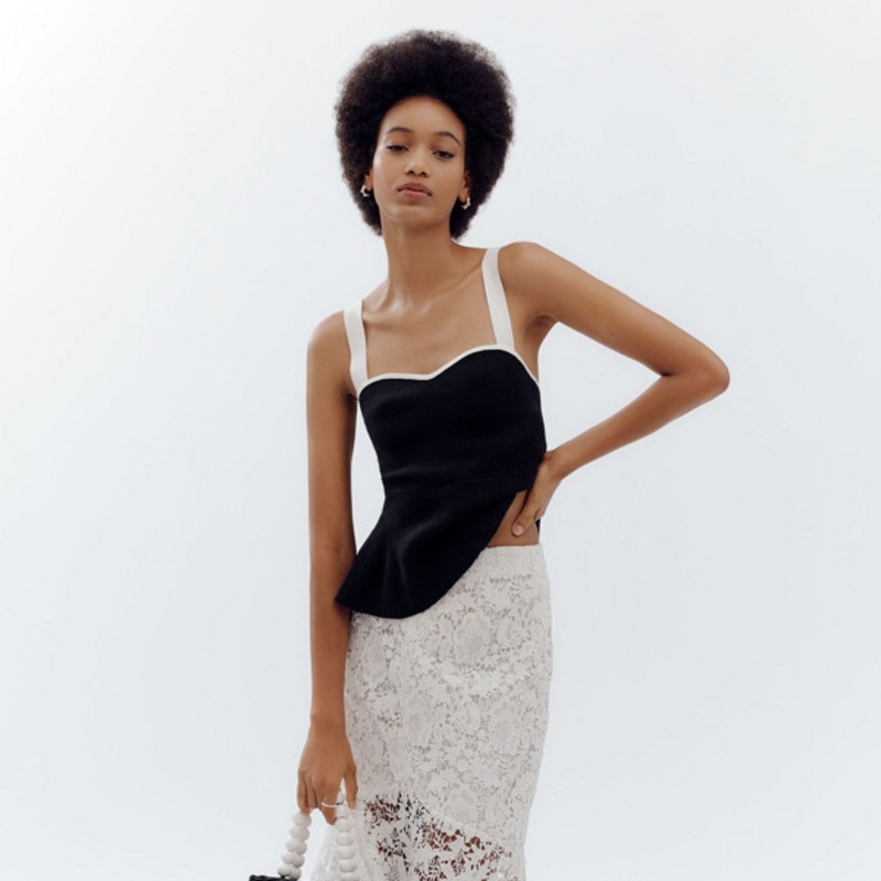 Flared Lace Midi Skirt