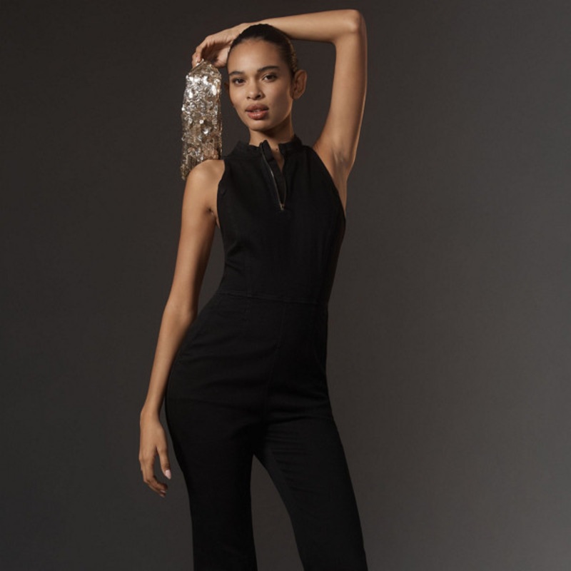 High-Neck Flare Jumpsuit