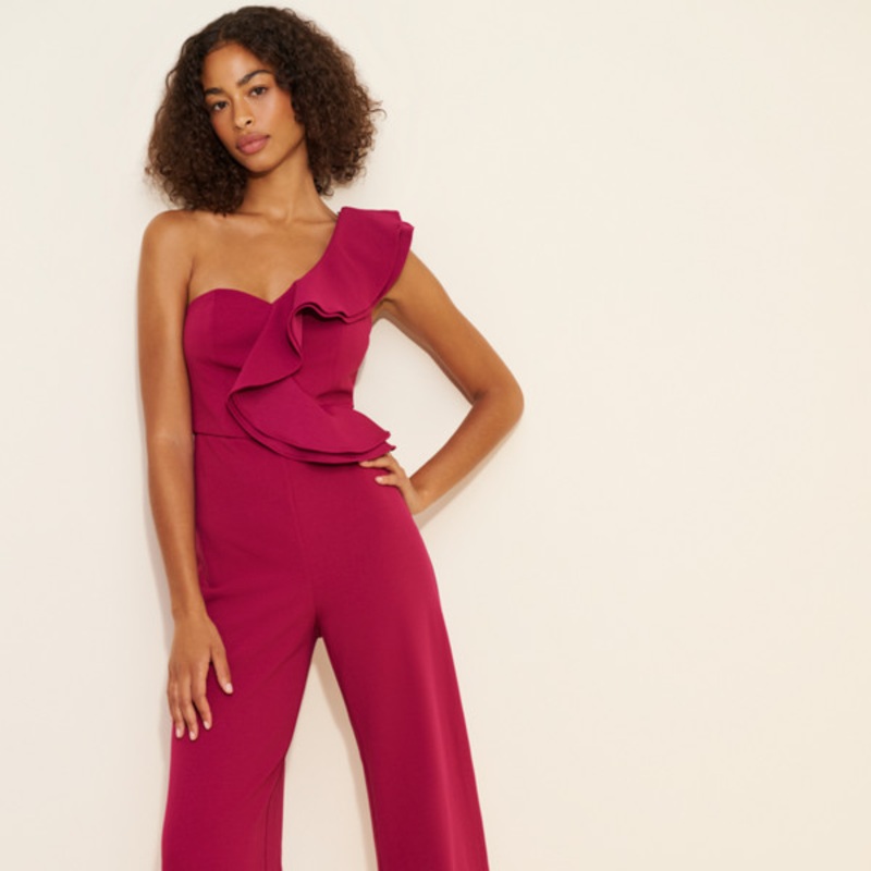 Deana One-Shoulder Ruffle Jumpsuit