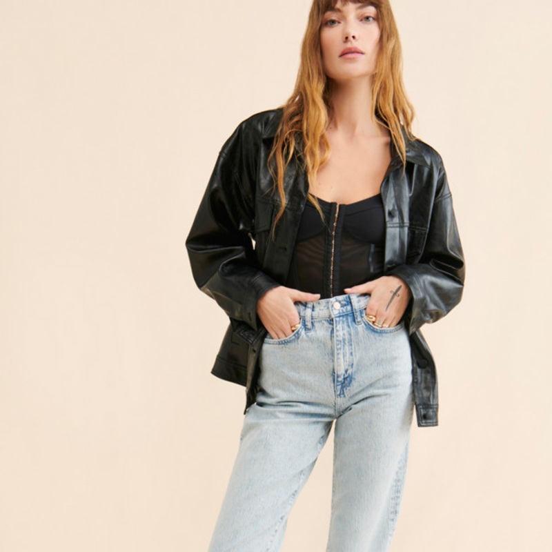 Straight Leg Denim Jeans