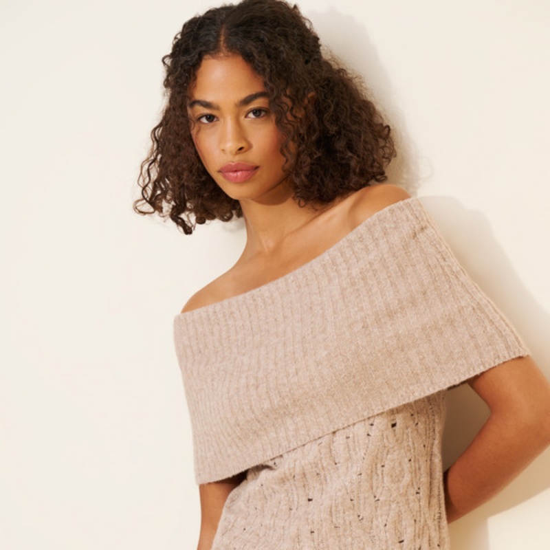 Wool-Blend Off-Shoulder Sweater