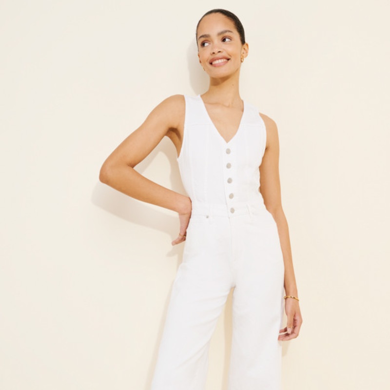 Aria Cropped Fitted Vest Jumpsuit