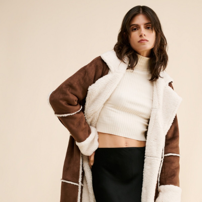 Faux Fur Lined Longline Coat