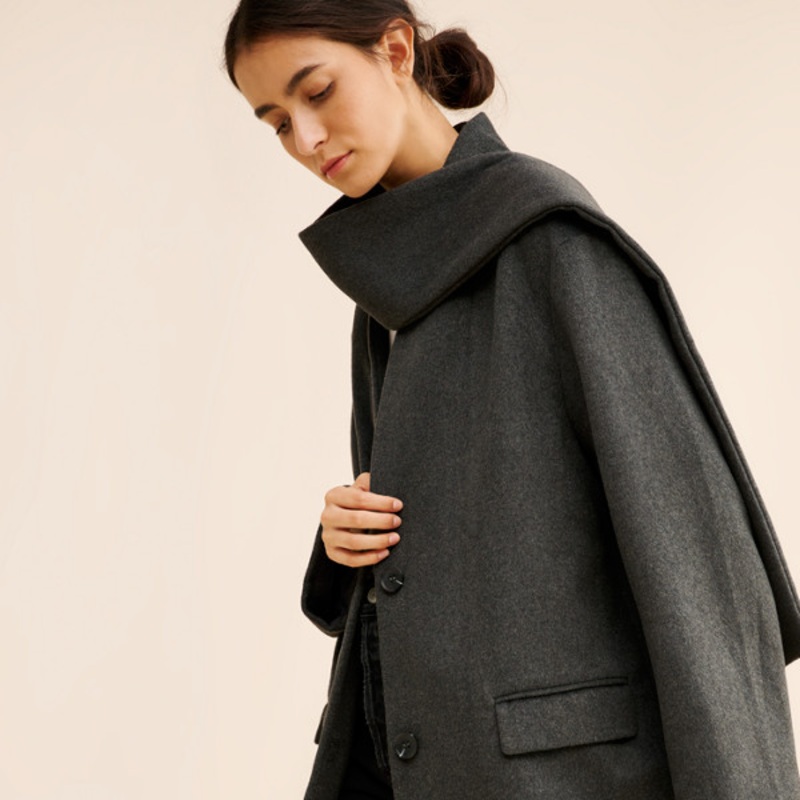 Londyn Wool Blend Scarf Coat