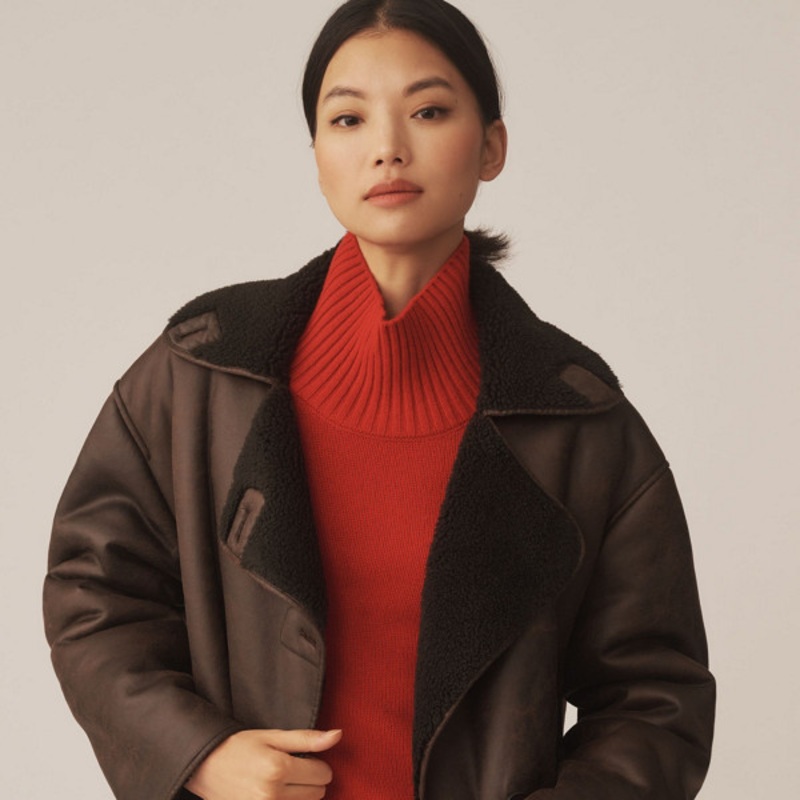 Faux-Shearling Cocoon Coat